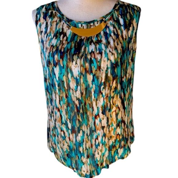 Roz and Ali ladies sleeveless NWT short sleeve blouse with necklace (removable) - Picture 1 of 13